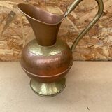 Ancien pichet villedieu cuivre & anse laiton vintage