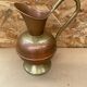 Antique villedieu copper pitcher & vintage brass handle