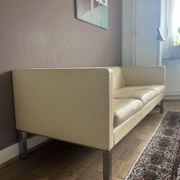 Erik Jørgensen EJ50 Sofa Danish Design - cream white leather, 3-seater
