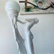 Ceramic naked dancer lamp