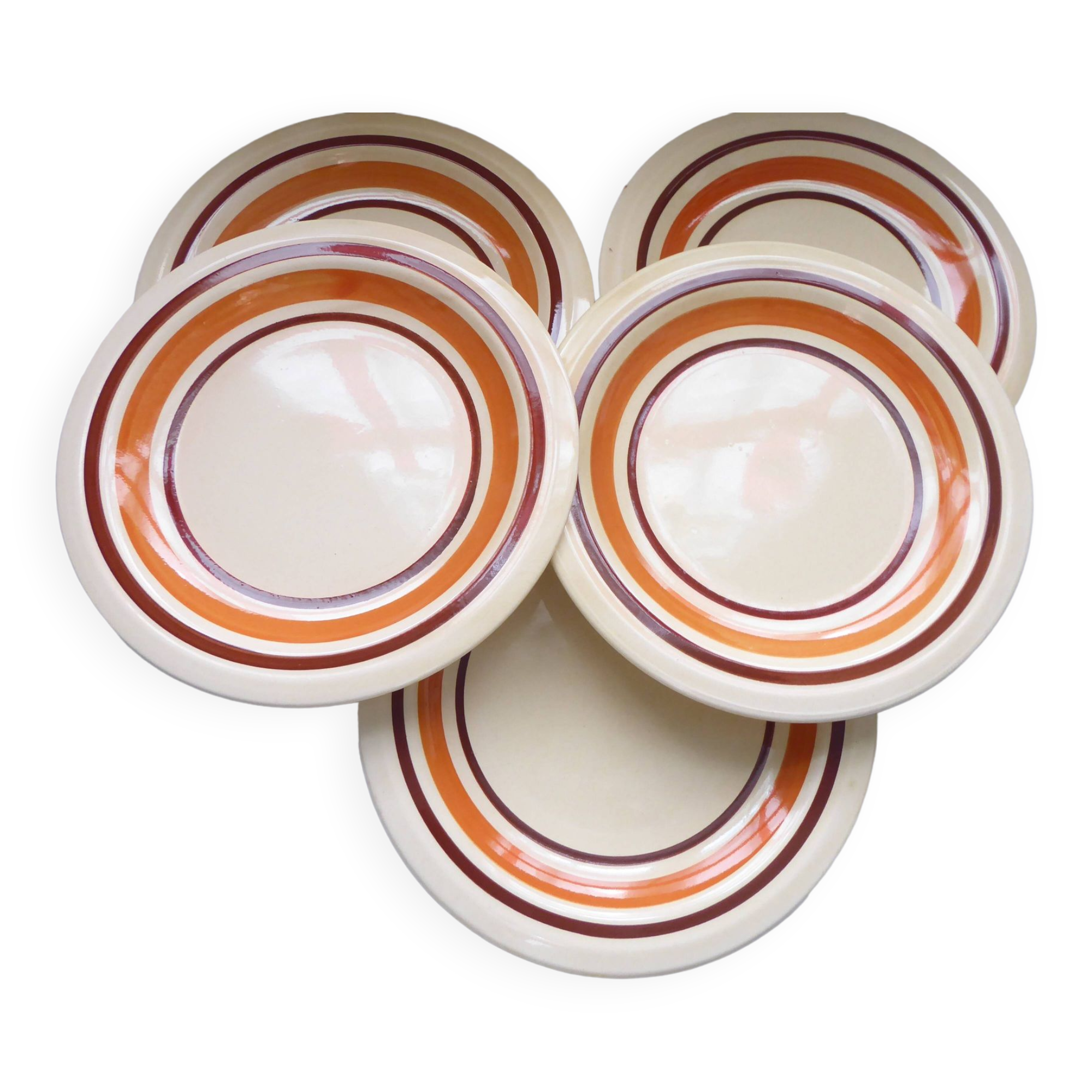 Set of 5 Vintage earthenware dinner plates