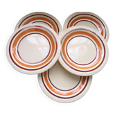 Ensemble de 5 assiettes plates en faïence Vintage