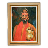 vintage painting Indian guru