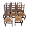 Set de 8 chaises Louis XIII en noyer