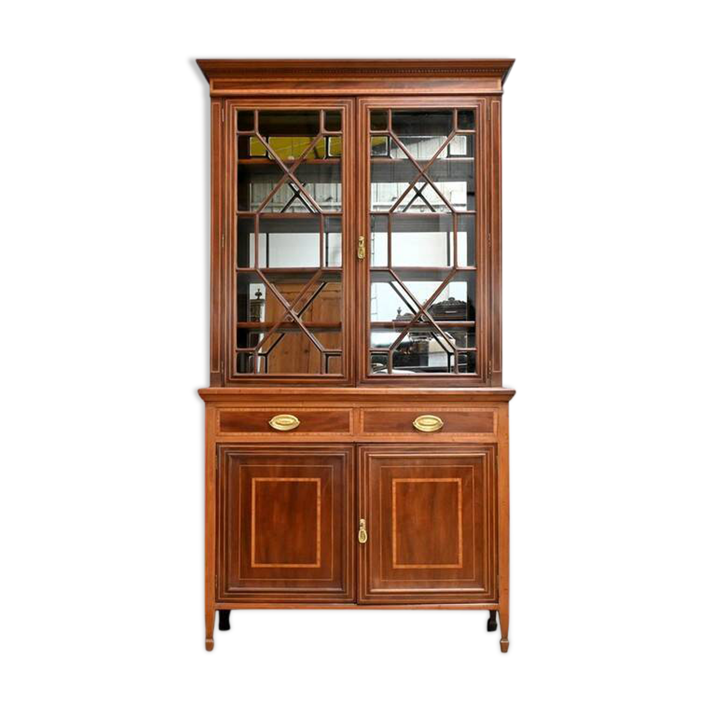Edwardian Style Mahogany Bookcase, England – Early 20th Century