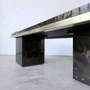 "Rizzo" lacquered and brass coffee-bar table from the 1970s.