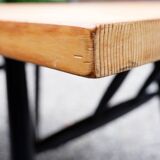 Table/Desk Model "Pirkka" solid pine top - black painted wooden legs Model from the 50's