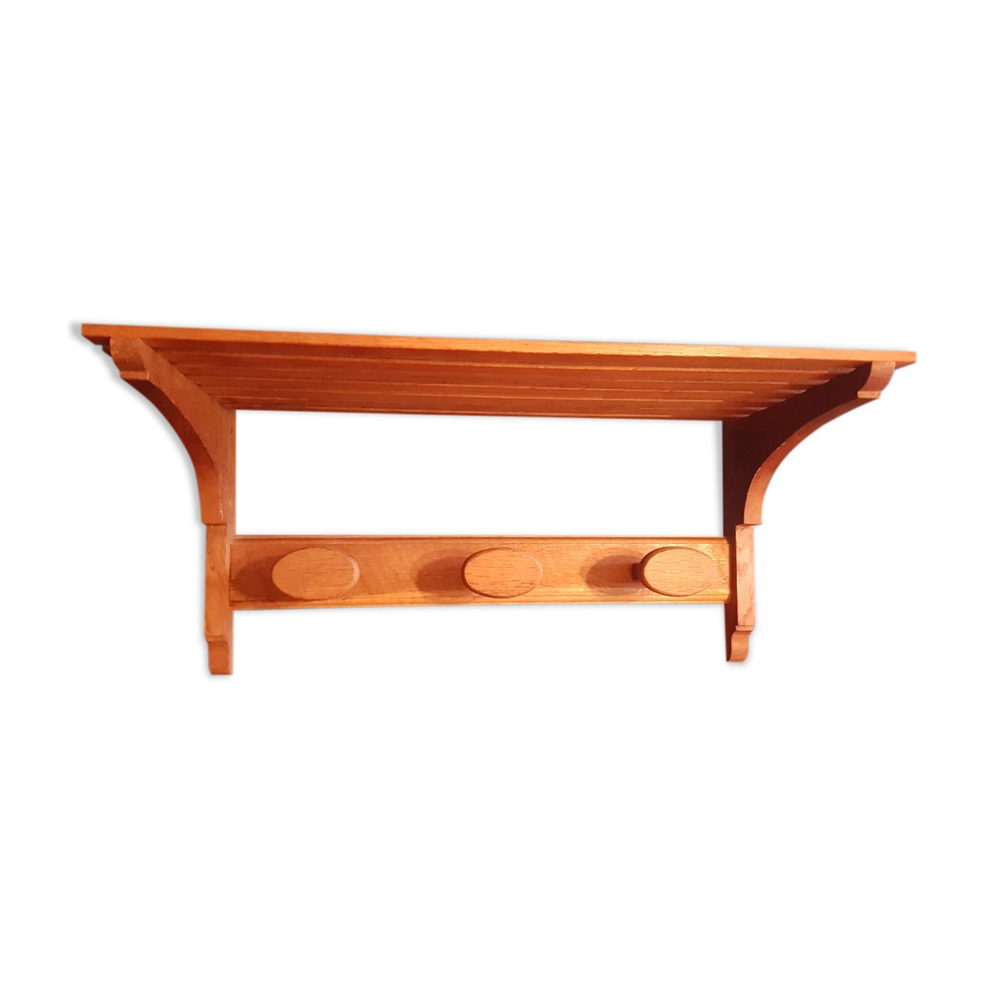 Coat rack with vintage wooden hat holder