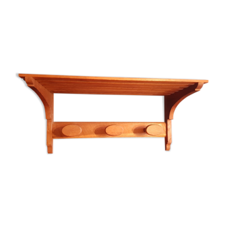 Coat rack with vintage wooden hat holder