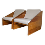 Fauteuils rationalistes en pin massif