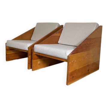 Rationalist armchairs in solid pine