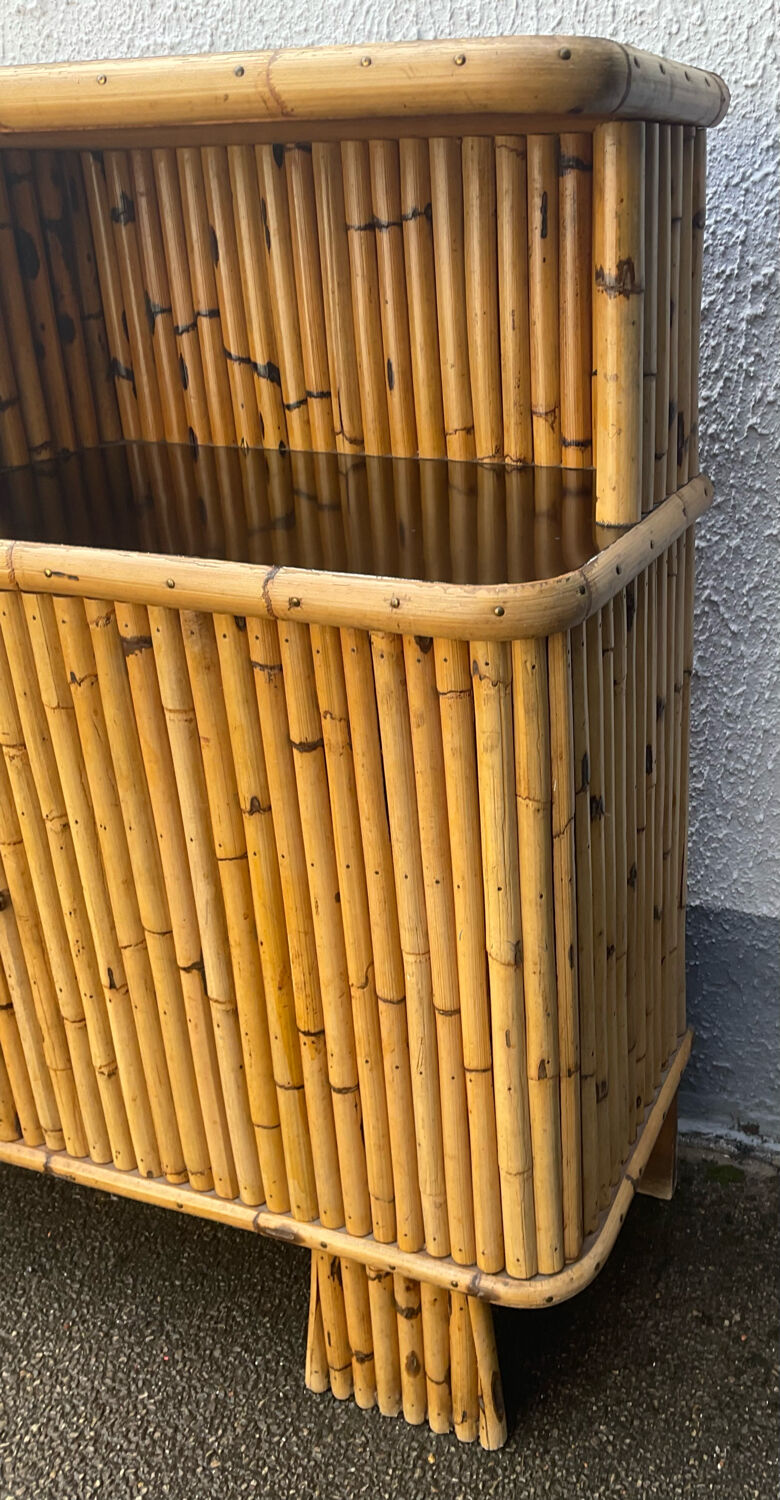 Vintage rattan bamboo bar from the 60s