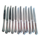 12 silver metal knives, filet model