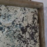 Decorative panel with patinated metal and wood