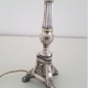 Silver metal lamp, old nineteenth electrified candle refurbished.