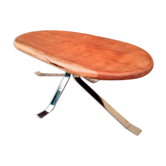 Table basse plateau en bois ébéne verte