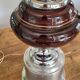 Lamp in chrome and brushed aluminum and porcelain year 70