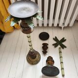 Wooden palm lamp bases or candle holders