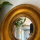 Miroir convexe rond doré miroir de sorcière