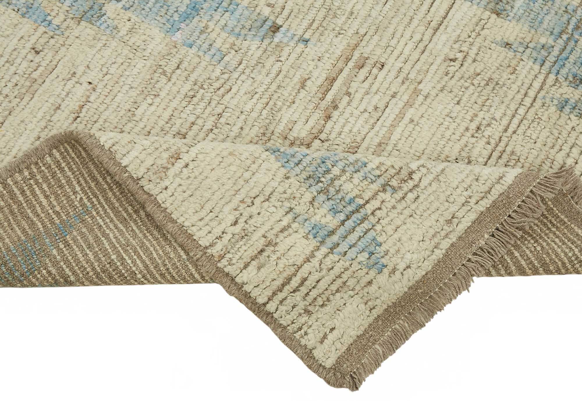 Hand-Knotted Turkish Contemporary 203 cm x 295 cm Beige Wool Carpet