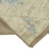 Hand-Knotted Turkish Contemporary 203 cm x 295 cm Beige Wool Carpet
