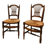 Set de deux chaises paillées