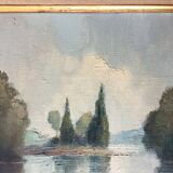 Oil sut canvas "Champagne Island on The Isle-Adam" by FRANCKI