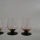 Lot de 4 verres à pieds roses et pieds noirs art déco années 30