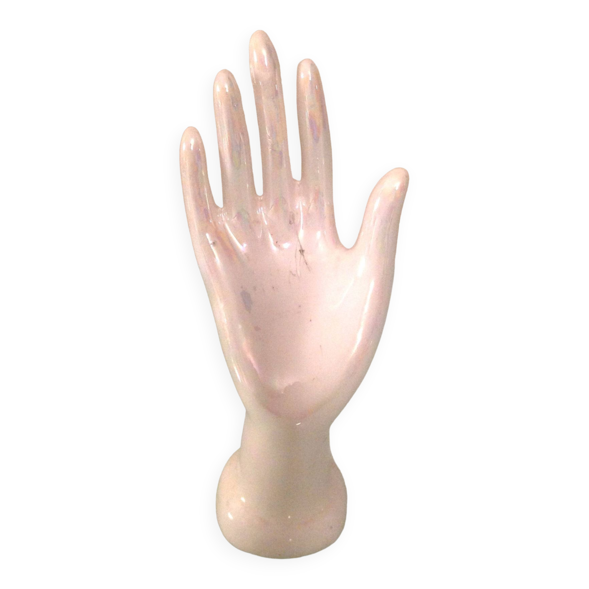Handmade white ceramic ring holder / vintage 60s-70s