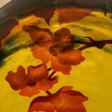 Lustre pâte de verre à décor de coquelicots