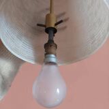 Vintage 1950 glass cylinder pendant light