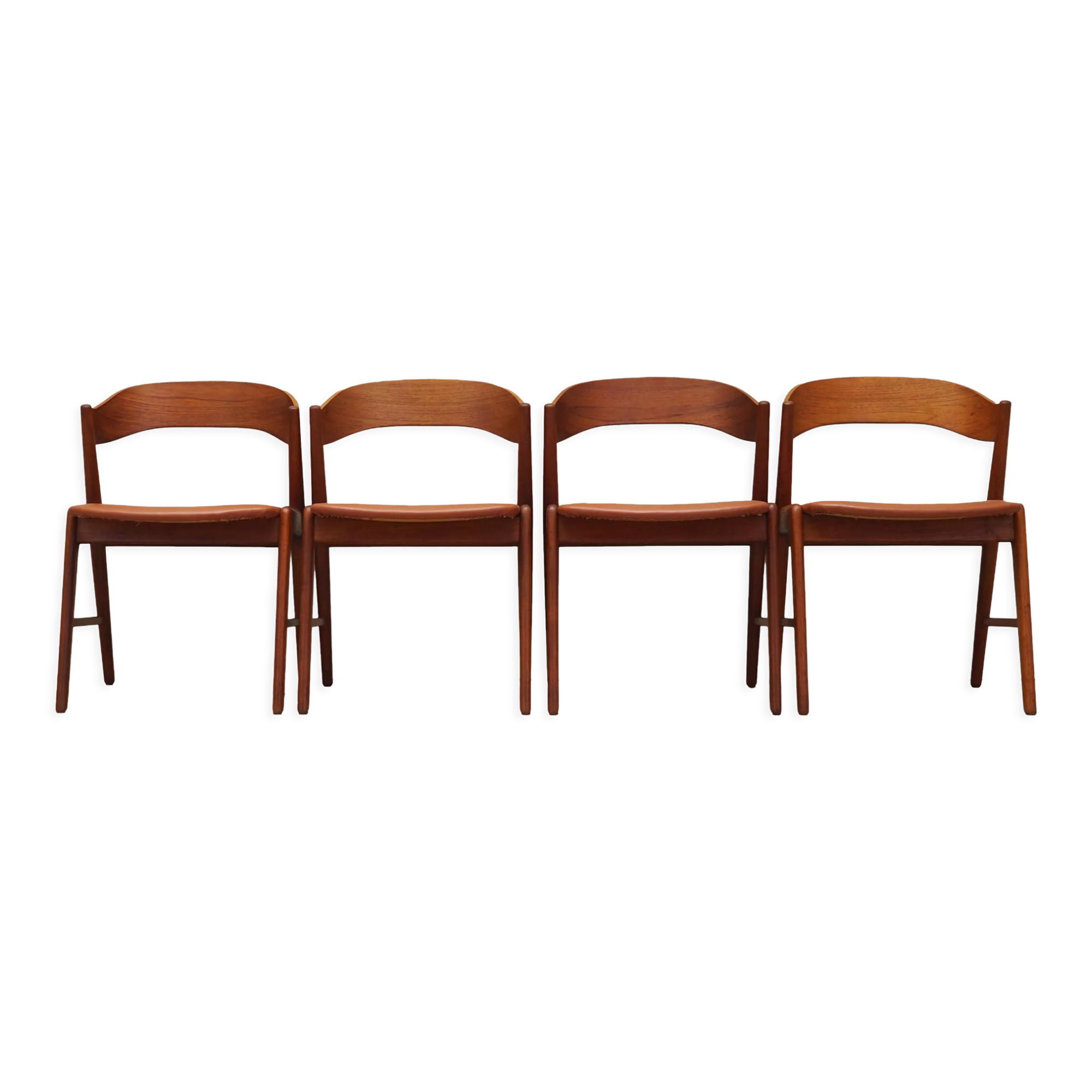 Ensemble de quatre chaises en teck fabrication Korup Stolefa 1970