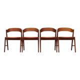 Ensemble de quatre chaises en teck fabrication Korup Stolefa 1970