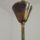 French Vintage Retro Mid Century Black & Gold 5 Arm Chandelier Glass Shades 5080