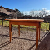 Solid wood table with side drawers