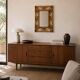 Vintage 1970s Spanish Handmade Bamboo and Rattan Wall Mirror
