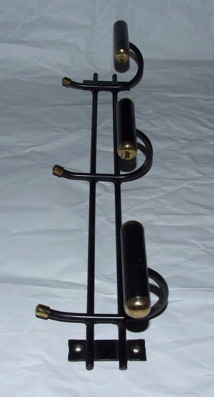 Vintage 1970s metal wall coat rack