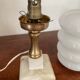 Pair of Art Deco marble and opaline lamps