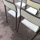 Set of 12 vintage Danish metal and fabric chairs