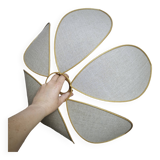 6-petal flower suspension with metal structure and natural linen petals