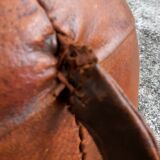 Leather footstool, Dimitri Omersa, 1950s