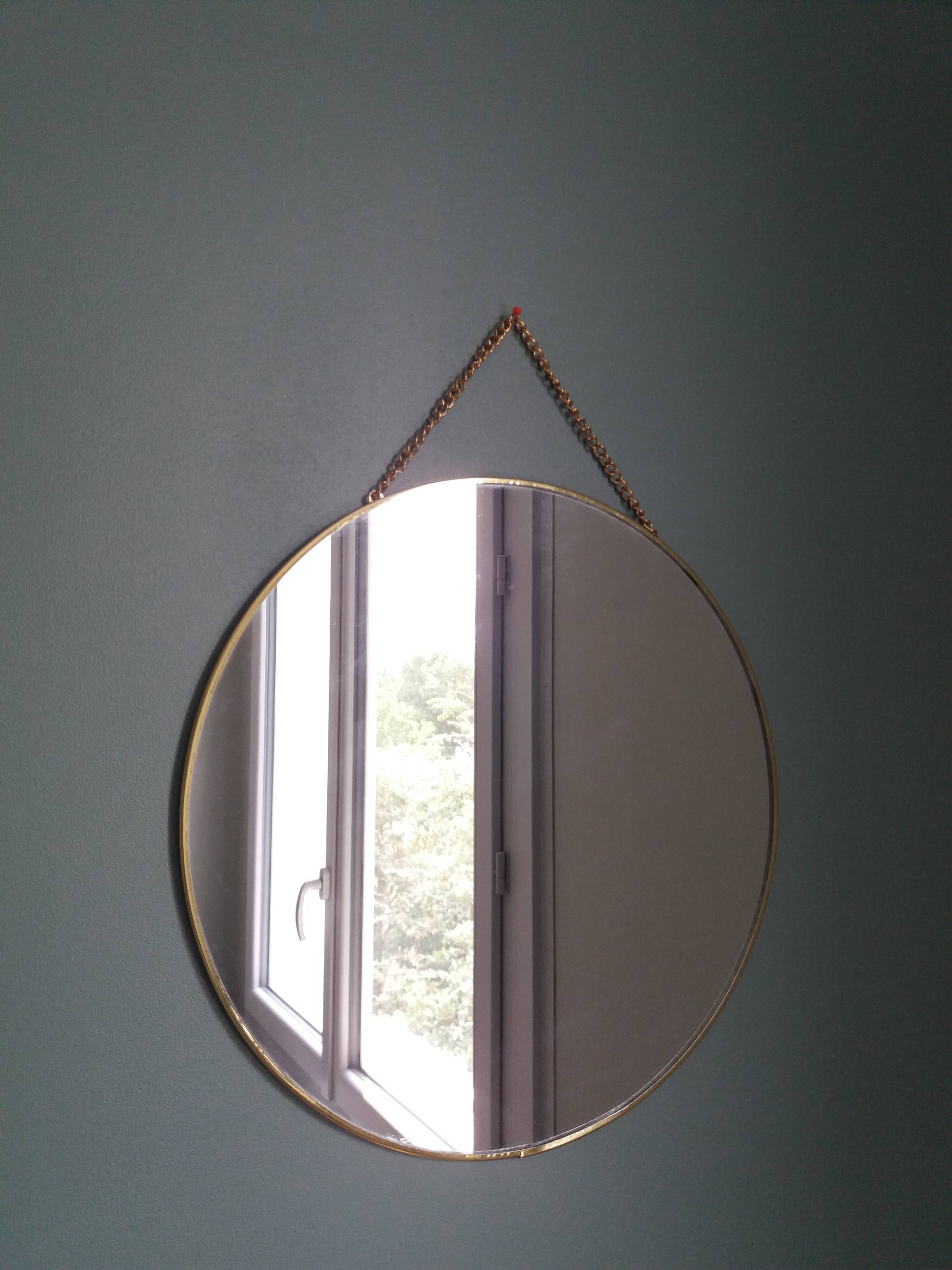 3 miroirs ronds métal doré, diametre 35, 30 et 20 cm