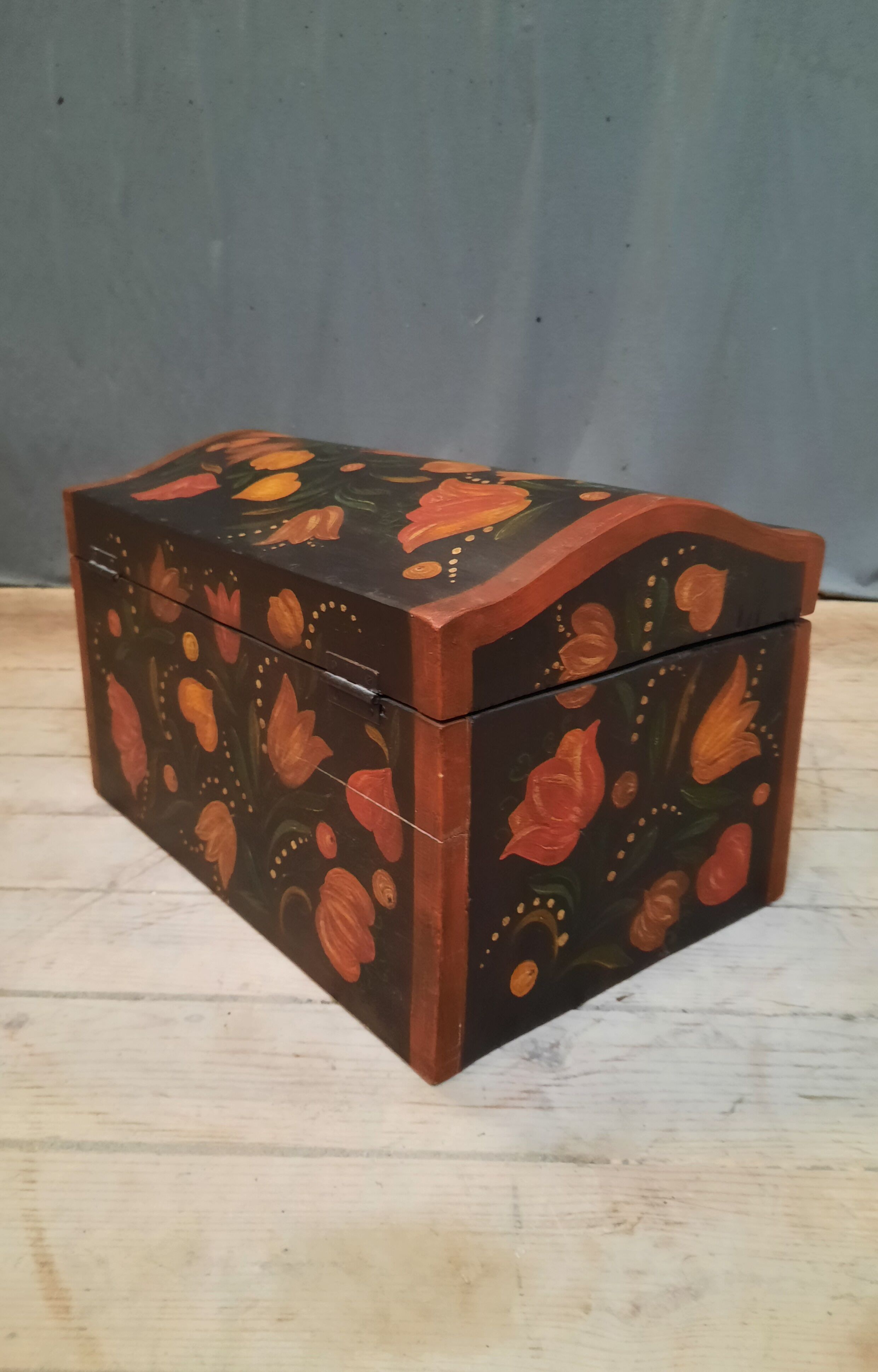 Painted chest in norman style