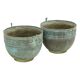 French Art Nouveau Style Flower Pots Garden Vases Verdigris