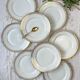 8 porcelain plates limoges w. guerin & cie blanche dorée