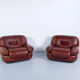 Pair of leather armchairs Sapporo 1970s, Mobil Girgi publisher