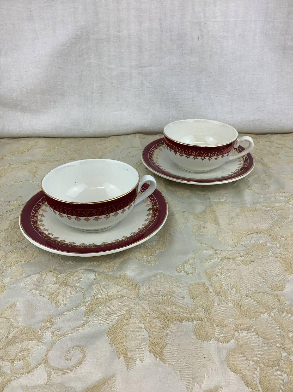 Duo de tasses digoin Sarreguemines
