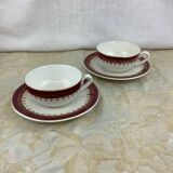 Duo of Digoin Sarreguemines cups