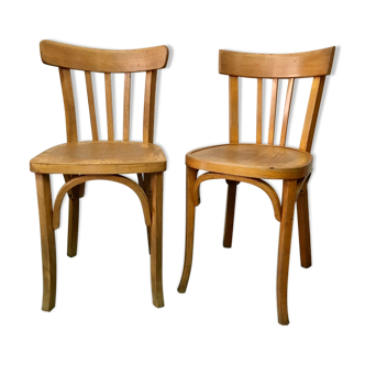 Set of 2 chairs bistro Baumann and Cartier vintage