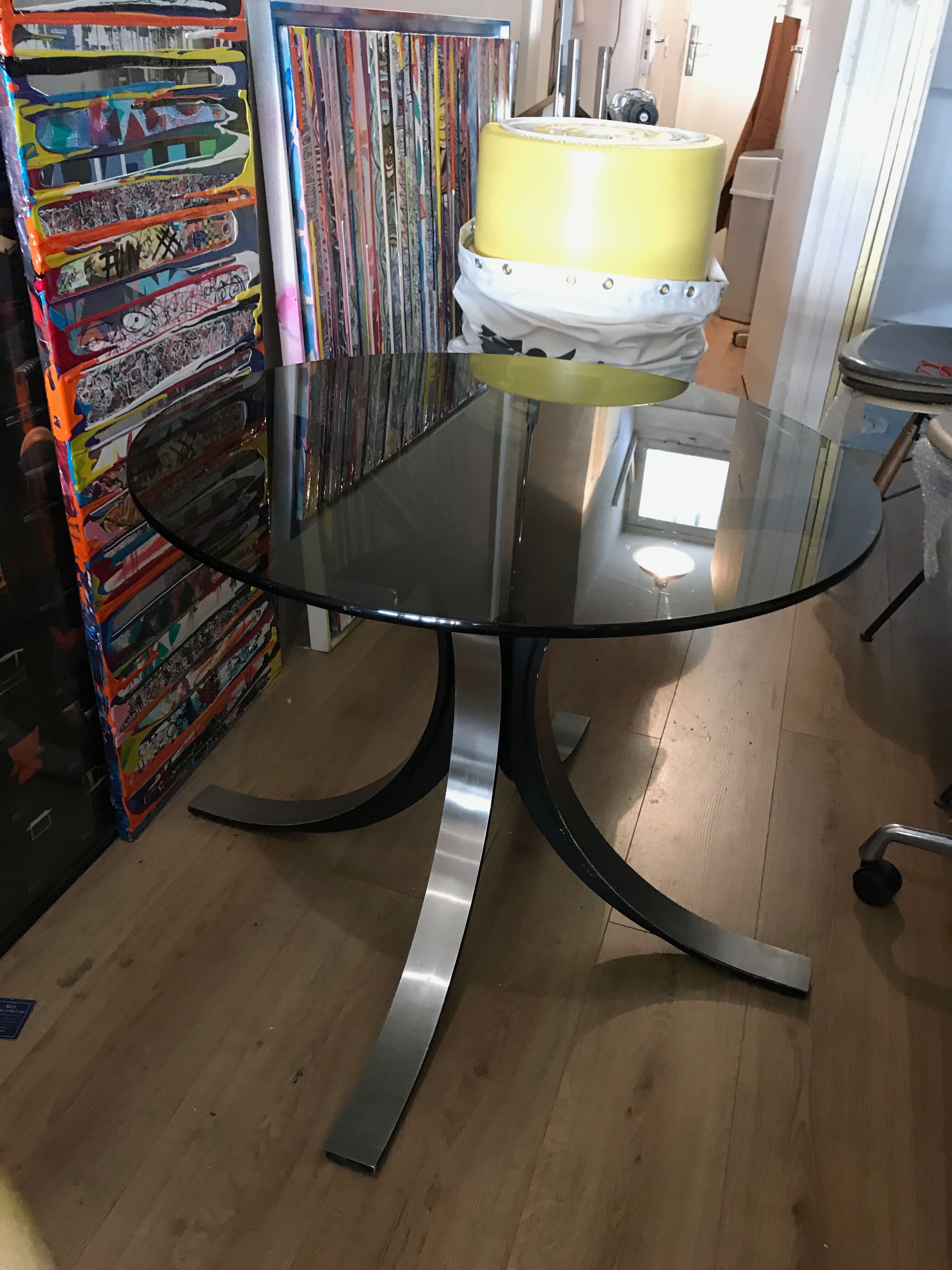 Side glass table Osvaldo Borsani for Tecno edition